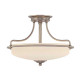 Lampada da soffitto moderna media in acciaio con diffusore in vetro 3 lampadine