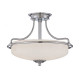 Lampada da soffitto moderna media in acciaio con diffusore in vetro 3 lampadine