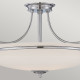 Lampada da soffitto moderna media in acciaio con diffusore in vetro 3 lampadine