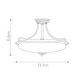 Lampada da soffitto moderna media in acciaio con diffusore in vetro 3 lampadine