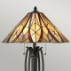 Lampada da tavolo classica con struttura in acciaio e diffusore in vetro