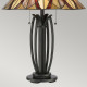 Lampada da tavolo classica con struttura in acciaio e diffusore in vetro