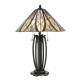 Lampada da tavolo classica con struttura in acciaio e diffusore in vetro