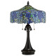 Lampada da tavolo classica in acciaio con paralume in vetro tiffany a 1 luce