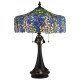 Lampada da tavolo classica in acciaio con paralume in vetro tiffany a 1 luce