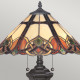 Lampada da tavolo classica in acciaio con paralume in vetro tiffany a 2 luci