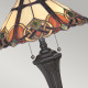 Lampada da tavolo classica in acciaio con paralume in vetro tiffany a 2 luci