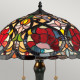 Lampada da tavolo classica in metallo con diffusore in vetro tiffany a 2 luci