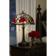 Lampada da tavolo classica in metallo con diffusore in vetro tiffany a 2 luci