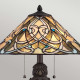 Lampada da tavolo classica in metallo con paralume in vetro tiffany a 2 luci