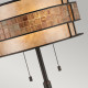 Lampada da tavolo classica in metallo rotonda diffusore in vetro con 2 luci