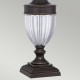 Lampada da tavolo classica struttura in vetro e acciaio e paralume in tessuto