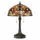 Lampada da tavolo in stile classico in metallo diffusore in vetro tiffany 2 luci