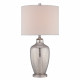 Lampada da tavolo in vetro con paralume in tessuto a 1 luce dal design moderno