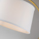 Lampada da tavolo moderna con struttura in acciaio paralume in tessuto a 1 luce