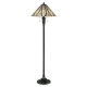 Lampada da terra classica con struttura in acciaio e diffusore in vetro