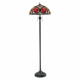 Lampada da terra classica in metallo con diffusore in vetro tiffany a 2 luci