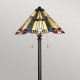 Lampada da terra classica in metallo con paralume in vetro tiffany a 2 luci