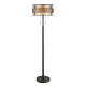 Lampada piantana con struttura in metallo rotonda diffusore in vetro a 2 luci