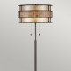 Lampada piantana con struttura in metallo rotonda diffusore in vetro a 2 luci