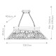 Lampadario classico lineare in metallo con paralume in vetro tiffany a 3 luci