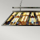 Lampadario classico lineare in metallo con paralume in vetro tiffany a 3 luci