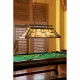 Lampadario classico lineare in metallo con paralume in vetro tiffany a 3 luci