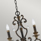 Lampadario dalle linee classiche in acciaio con dettagli in cristallo a 3 luci
