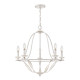 Lampadario grande dal design rustico in acciaio con diffusore a 5 luci