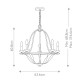 Lampadario grande dal design rustico in acciaio con diffusore a 5 luci