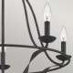 Lampadario grande dal design rustico in acciaio con diffusore a 5 luci