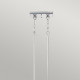 Lampadario lineare dal design industrial con diffusori in metallo a 3 luce