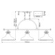 Lampadario lineare dal design industrial con diffusori in metallo a 3 luce