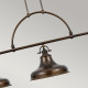 Lampadario lineare dal design industrial con diffusori in metallo a 3 luce