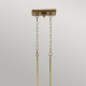 Lampadario lineare dal design industrial con diffusori in metallo a 3 luce