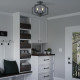 Lampadario medio con struttura in acciaio e diffusore a 3 luci