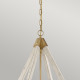 Lampadario moderno grande con struttura in acciao e legno con 4 lampadine