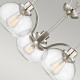Lampadario moderno in acciaio con 3 diffusori in vetro rotondi