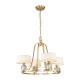 Lampadario moderno in metallo con diffusori in lino a 4 luci LED G9