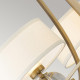 Lampadario moderno in metallo con diffusori in lino a 4 luci LED G9