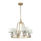 Lampadario moderno in metallo con diffusori in lino a 4 luci LED G9