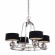 Lampadario moderno in metallo con diffusori in lino a 4 luci LED G9
