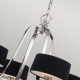 Lampadario moderno in metallo con diffusori in lino a 4 luci LED G9