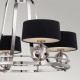 Lampadario moderno in metallo con diffusori in lino a 4 luci LED G9