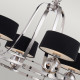 Lampadario moderno in metallo con diffusori in lino a 4 luci LED G9