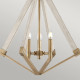 Lampadario moderno medio con struttura in acciao e legno con 3 lampadine