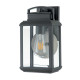 Lanterna da parete piccola rustica in metallo con diffusore in vetro a 1 luce