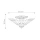 Plafoniera a soffitto classica in metallo con paralume in vetro tiffany a 2 luci