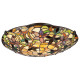 Plafoniera classica in metallo e diffusore rotondo in vetro tiffany con 2 luci