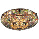 Plafoniera classica in metallo e diffusore rotondo in vetro tiffany con 2 luci